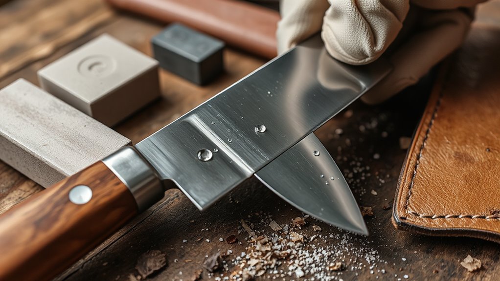 sharp edges honed leather